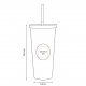 Termo de plástico con doble pared capacidad de 665 ml