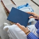 Libreta con destellos metalizados y canto rose gold ANDIKA