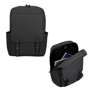 Back pack de vinipiel con cierre y broches magnéticos