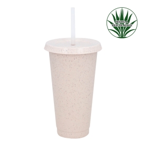 Vaso ecologíco con tapa y popote incluido
