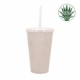 Sencillo vaso de doble pared y popote