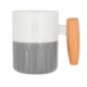 Elegante taza de cerámica con asa de madera cap de 400 ml