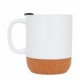 Taza de cerámica con base de corcho y tapa cap de 420 ml