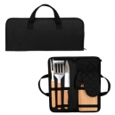 Elegante estuche de poliéster con utensilios para BBQ