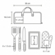 Elegante estuche de poliéster con utensilios para BBQ