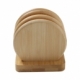 Set de 4 porta vasos en forma circular y base rectangular de bambú
