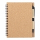 Libreta de corcho con espiral y bolígrafo