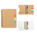 Libreta ecológica con espiral bolígrafo y banderines