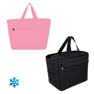 Hielera de poliéster con interior impermeable con doble asa
