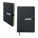 Elegante libreta de curpiel con sujeador y broche de metal