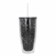 Vaso con doble pared una de color y otra color transparente brilloso
