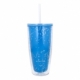 Vaso con doble pared una de color y otra color transparente brilloso