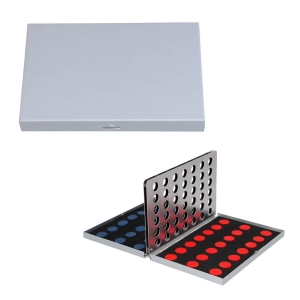Juego de cuatro filas con tablero metalico