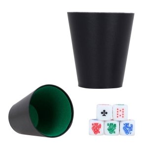 Divertido Juego de cubilete con dos vasos y 5 dados de pker