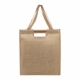 Elegante diseño de bolsa de yute laminado con asas