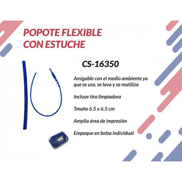 Popote flexible con estuche promocionales | CS-16350 ...