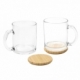 Set de dos tazas de vidrio y bambú