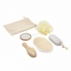 Set de baño que incluye 5 accesorios de belleza y limpieza