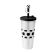 Vaso Soccer en color blanco con negro