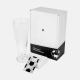 Set de vaso y destapador Soccer de vidrio