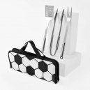 Set de BBQ Soccer en color blanco con negro