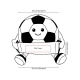 Peluche soccer en color blanco con negro
