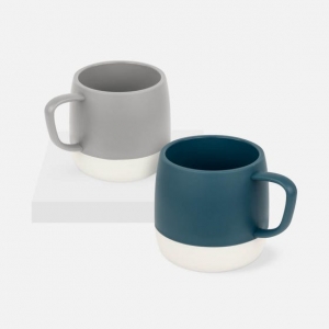 Taza Davao en color azul y gris