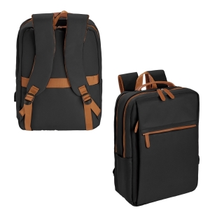 Mochila ejecutiva con USB y porta laptop 16 pulgadas de poliéster Norcia