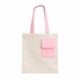 Bolsa de algodón con bolsillo frontal pastel Bagu