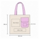 Bolsa de algodón con bolsillo frontal pastel Bagu