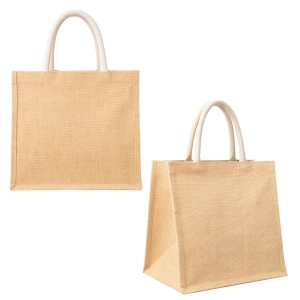 Bolsa de yute con fuelle y asas Mayan