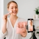 Set de 10 brochas de maquillaje con funda de curpiel Teni