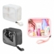 Cosmetiquera rectangular transparente con asa de plástico Jane