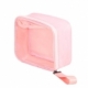 Cosmetiquera rectangular transparente con asa de plástico Jane