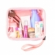 Cosmetiquera rectangular transparente con asa de plástico Jane