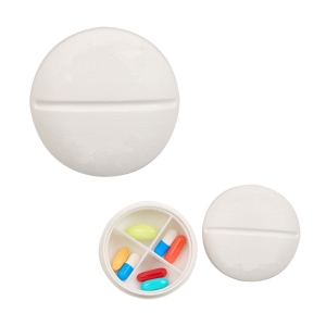 Pastillero en forma de píldora con 4 compartimentos de ABS Crowe