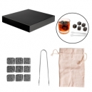 Set de 6 hielos de piedra natural con pinzas y caja de regalo Jerez