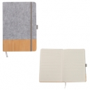 Libreta de poliuretano con simulación de madera y felpa Fiora