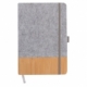 Libreta de poliuretano con simulación de madera y felpa Fiora