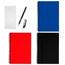 Libreta reutilizable de poliuretano con espiral metálico y bolígrafo Snape