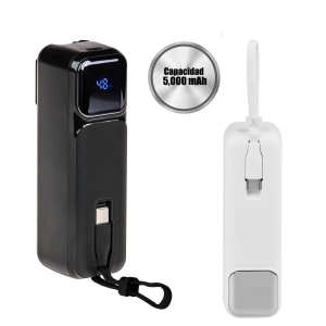 Power bank de 5000 mAh con enchufe integrado de ABS Proms