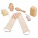 Kit de baño con 6 accesorios de madera Hela