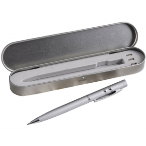 Boligrafo Laser metalico 3 en 1 con lampara LED PLUMA PROMOCIONAL